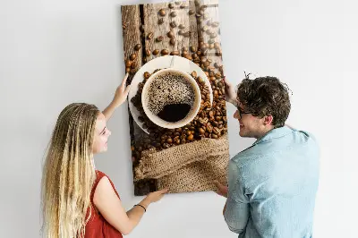 Magnetic Glass Dry Erase Board with A Cup of Coffee Print