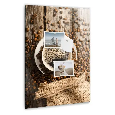 Magnetic Glass Dry Erase Board with A Cup of Coffee Print