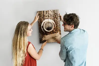 Magnetic Glass Dry Erase Board with A Cup of Coffee Print