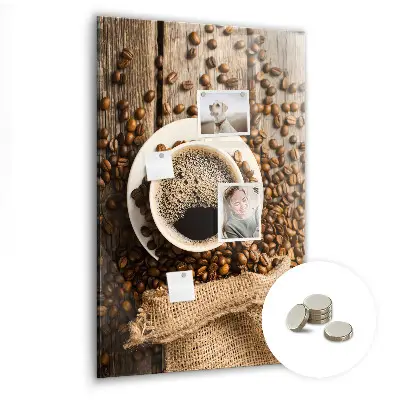 Magnetic Glass Dry Erase Board with A Cup of Coffee Print