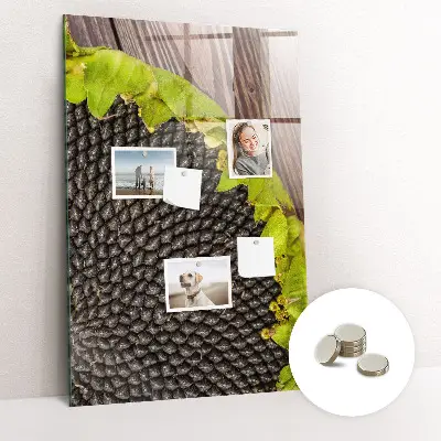 Magnetic glass dry erase board with sunflower seeds design