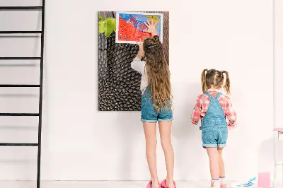 Magnetic glass dry erase board with sunflower seeds design