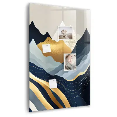 Abstract landscape magnetic glass dry erase board