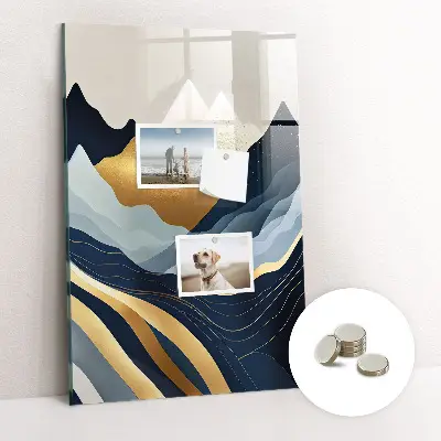 Abstract landscape magnetic glass dry erase board