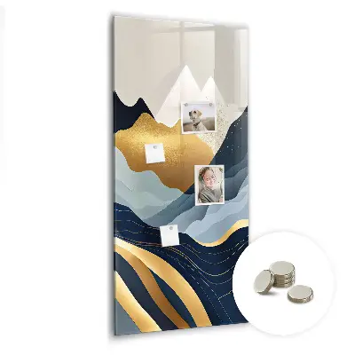 Abstract landscape magnetic glass dry erase board