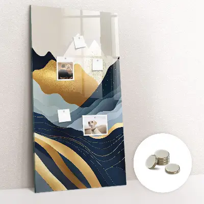 Abstract landscape magnetic glass dry erase board