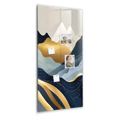 Abstract landscape magnetic glass dry erase board