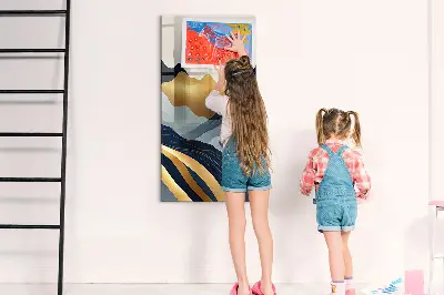 Abstract landscape magnetic glass dry erase board