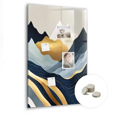 Abstract landscape magnetic glass dry erase board