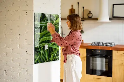 Magnetic wall board with green peppers print