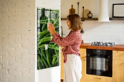 Magnetic wall board with green peppers print