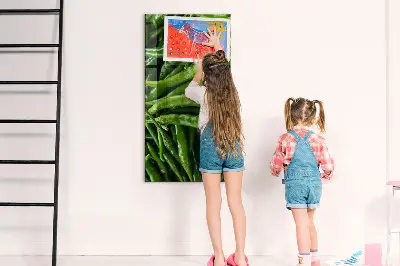 Magnetic wall board with green peppers print