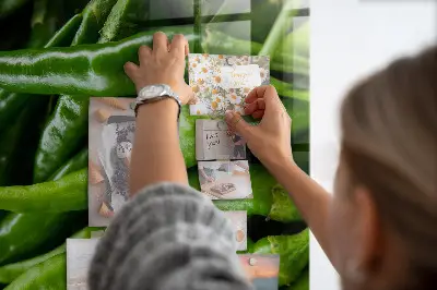 Magnetic wall board with green peppers print