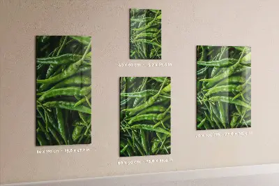 Magnetic wall board with green peppers print