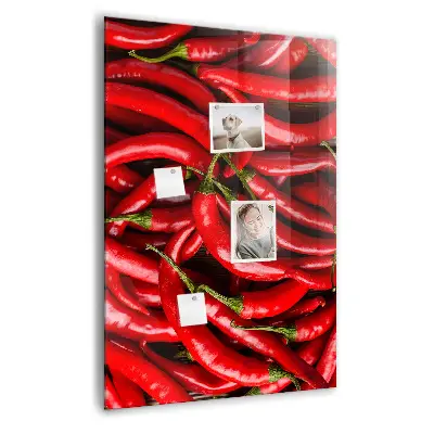 Magnetic wall board with chili peppers design