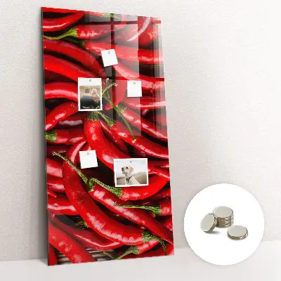 Magnetic wall board with chili peppers design