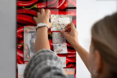 Magnetic wall board with chili peppers design