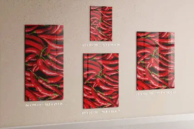Magnetic wall board with chili peppers design