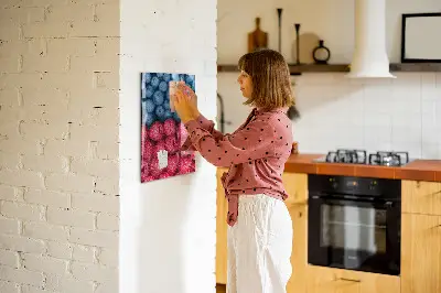 Magnetic glass dry erase board featuring blueberries and raspberries