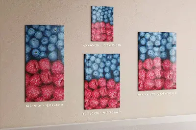 Magnetic glass dry erase board featuring blueberries and raspberries