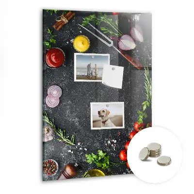 Magnetic Pizza Ingredients Wall Board