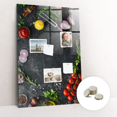 Magnetic Pizza Ingredients Wall Board