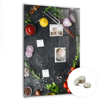 Magnetic Pizza Ingredients Wall Board