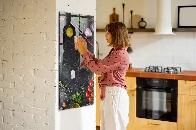 Magnetic Pizza Ingredients Wall Board