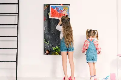 Magnetic Pizza Ingredients Wall Board