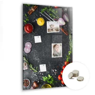 Magnetic Pizza Ingredients Wall Board