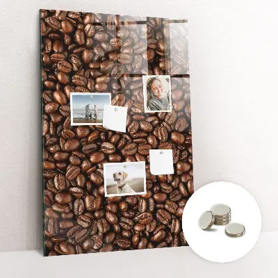 Magnetic glass dry erase board with coffee beans design