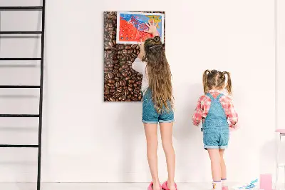 Magnetic glass dry erase board with coffee beans design