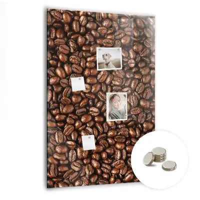 Magnetic glass dry erase board with coffee beans design