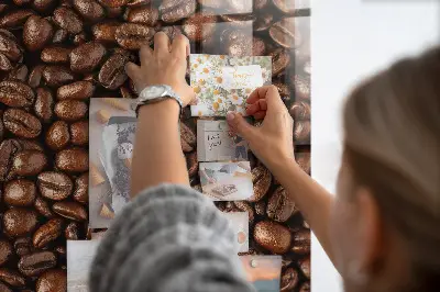 Magnetic glass dry erase board with coffee beans design