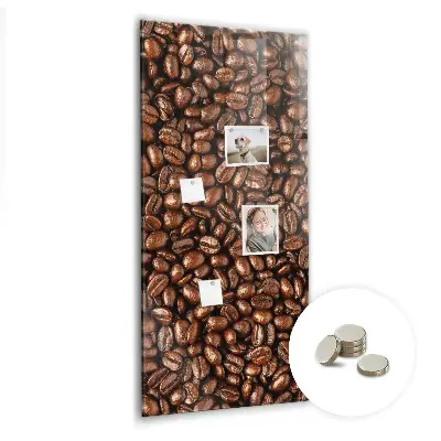 Magnetic glass dry erase board with coffee beans design