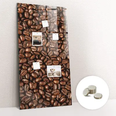 Magnetic glass dry erase board with coffee beans design