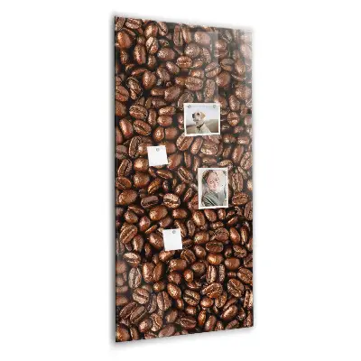 Magnetic glass dry erase board with coffee beans design