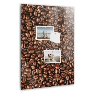 Magnetic glass dry erase board with coffee beans design