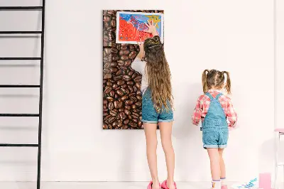 Magnetic glass dry erase board with coffee beans design