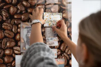 Magnetic glass dry erase board with coffee beans design