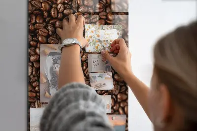 Magnetic glass dry erase board with coffee beans design