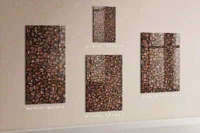 Magnetic glass dry erase board with coffee beans design