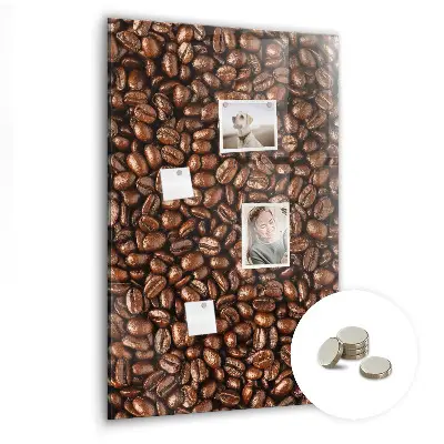 Magnetic glass dry erase board with coffee beans design