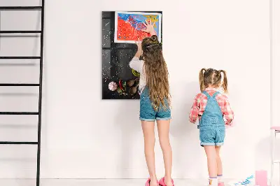 Magnetic glass dry erase board with spice composition print