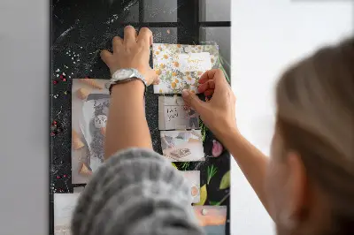 Magnetic glass dry erase board with spice composition print