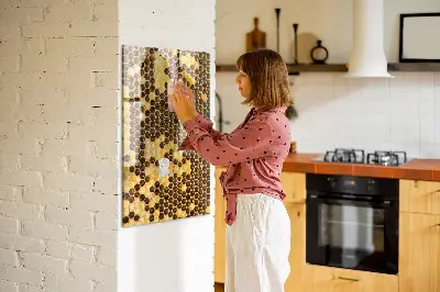 Magnetic glass dry erase board Honeycomb