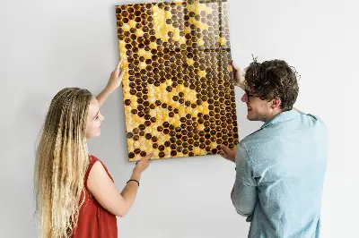 Magnetic glass dry erase board Honeycomb