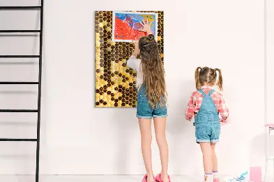 Magnetic glass dry erase board Honeycomb