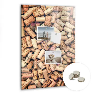 Wine cork magnetic notice board