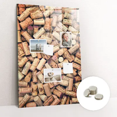 Wine cork magnetic notice board